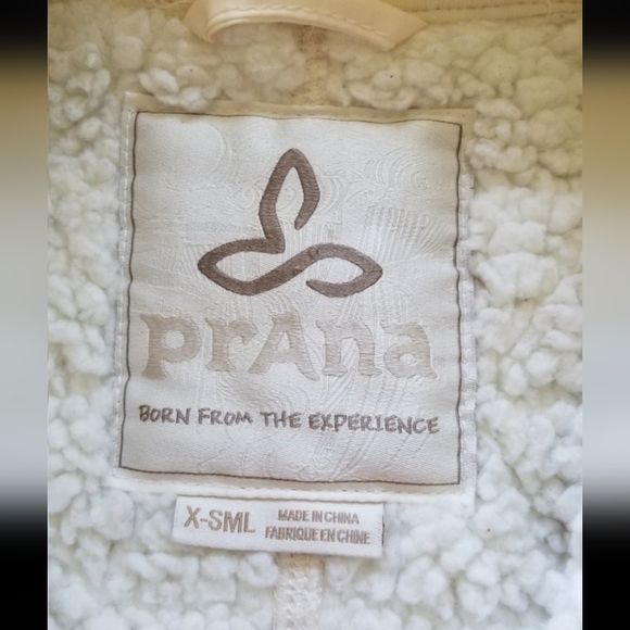 PrAna bone white Quilted Down Puffer Vest Fleece Lined XS - Picture 6 of 8